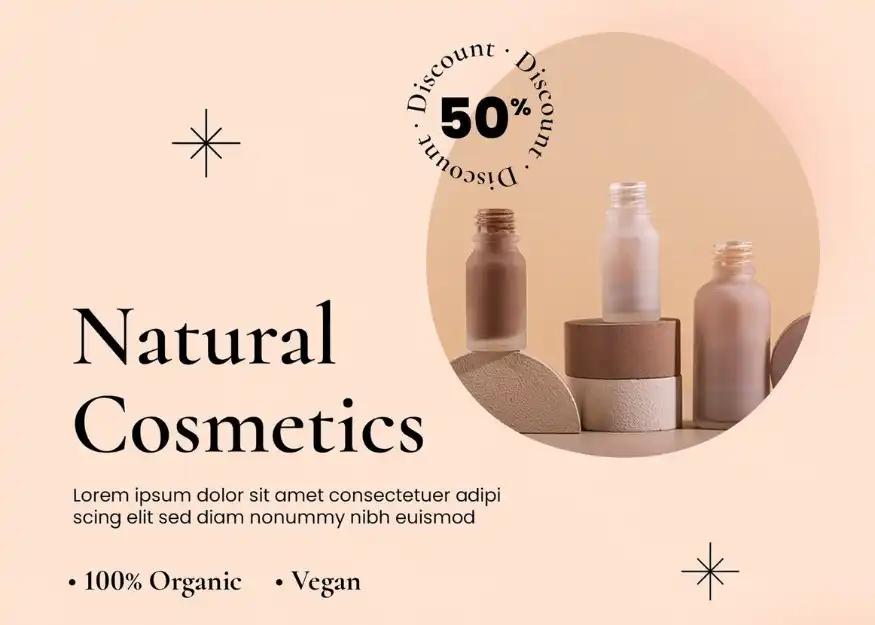 Cosmetic branding flat lay for Glow Beauty store
